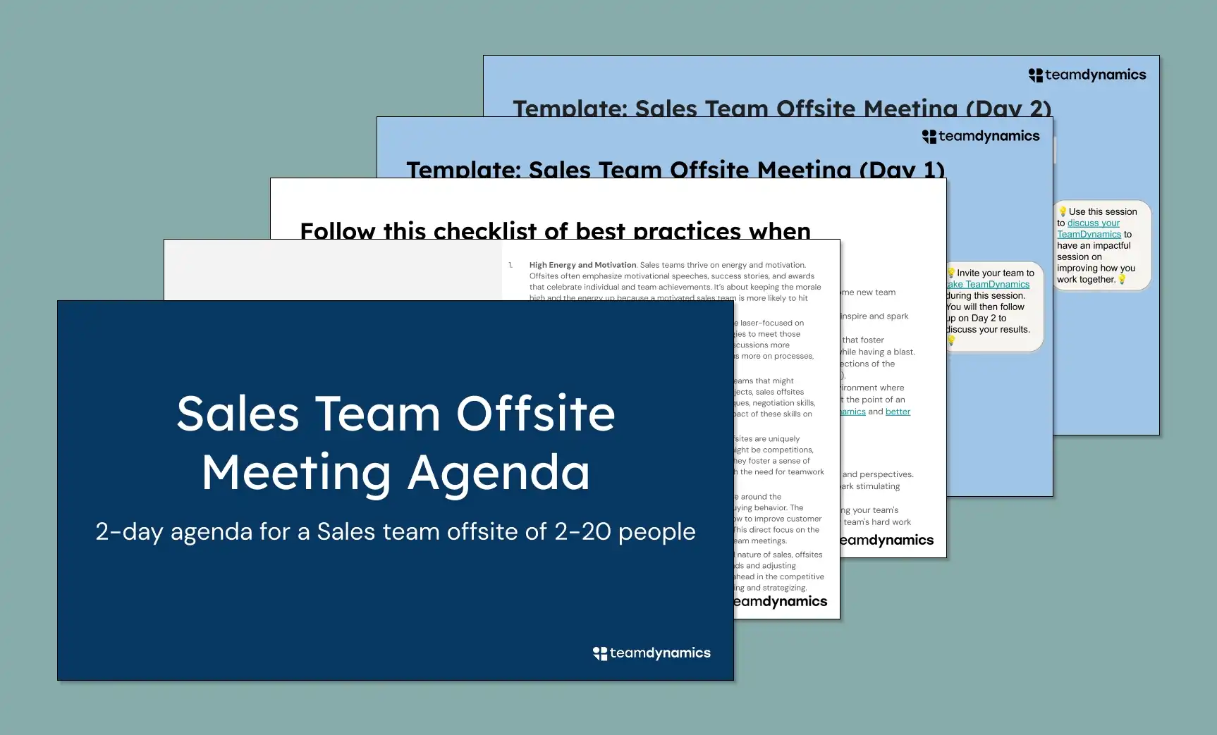 Sales Team Meeting Agenda for an Offsite